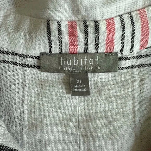Habitat White and Pink Striped Button Down Shirt - Picture 3 of 4